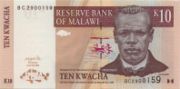 马拉维克瓦查年版面值10 Kwacha——正面