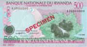 卢旺达法郎年版面值500 Francs——正面