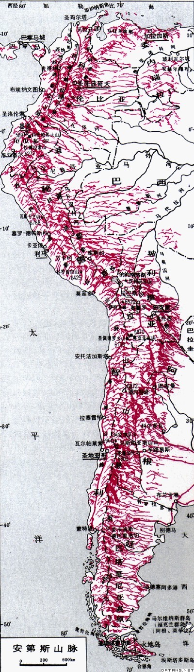 地图：安第斯山脉