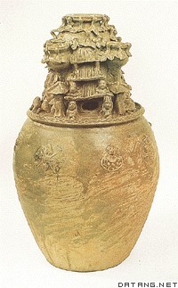 飞鸟人物青瓷罐（三国·吴）