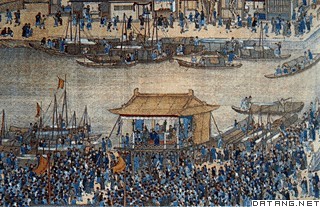 《康熙南巡图》卷九中所绘当年清代戏曲演出盛况