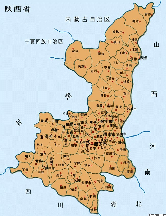 地图：陕西省