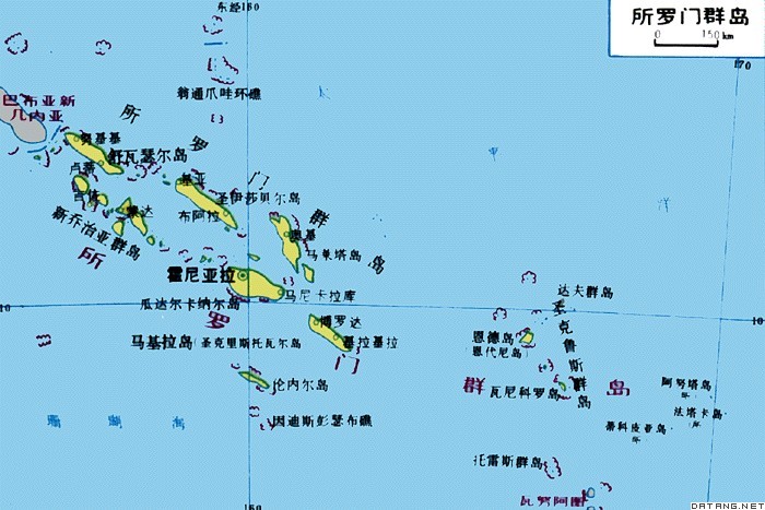 地图：所罗门群岛