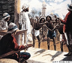印度饥民向殖民当局提出抗议（绘画）