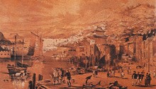 清康熙年间开海禁后广东港口的外国商人（绘画）